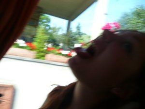 Lizzie being obnoxious on the bus.